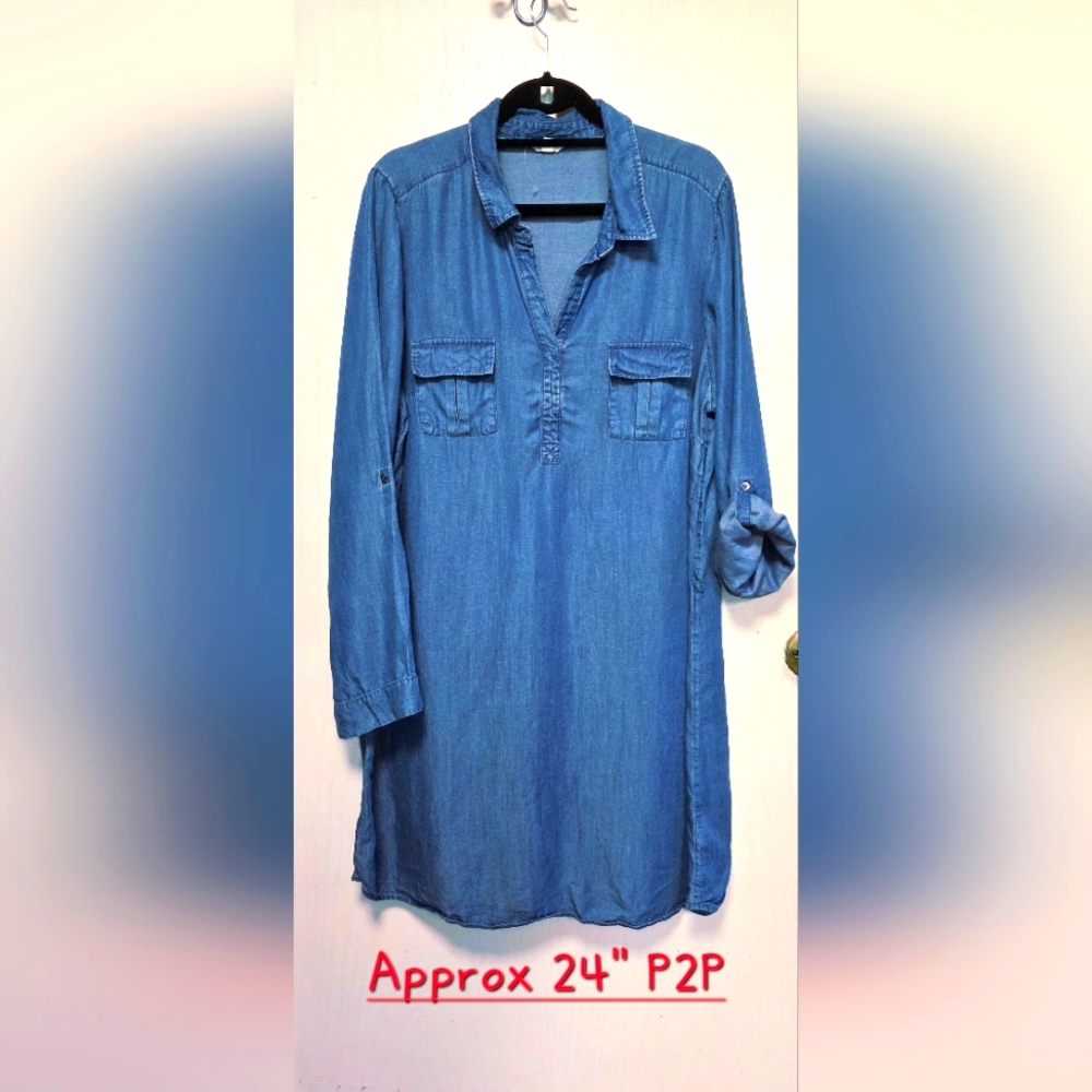 Sonoma Lifestyle Blue Shirt Dress